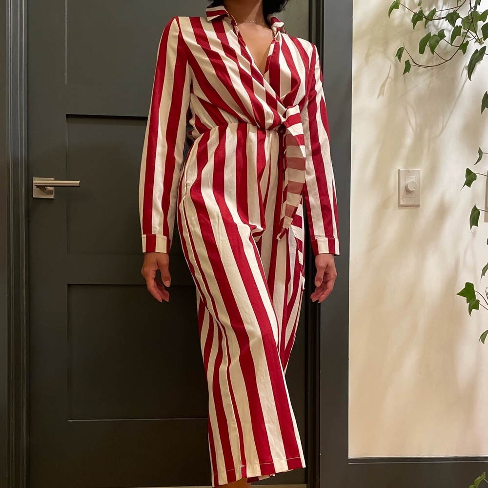 ❣️red striped jumpsuit❣️
